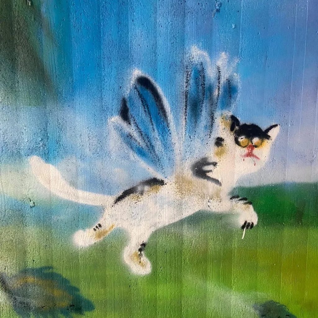 Maalattu lentävä kissa