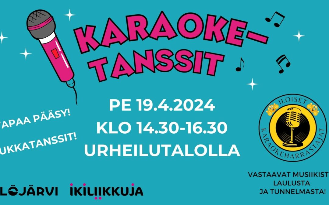 Karaoketanssit-tapahtuma huipentaa kevätkauden urheilutalolla 19.4.