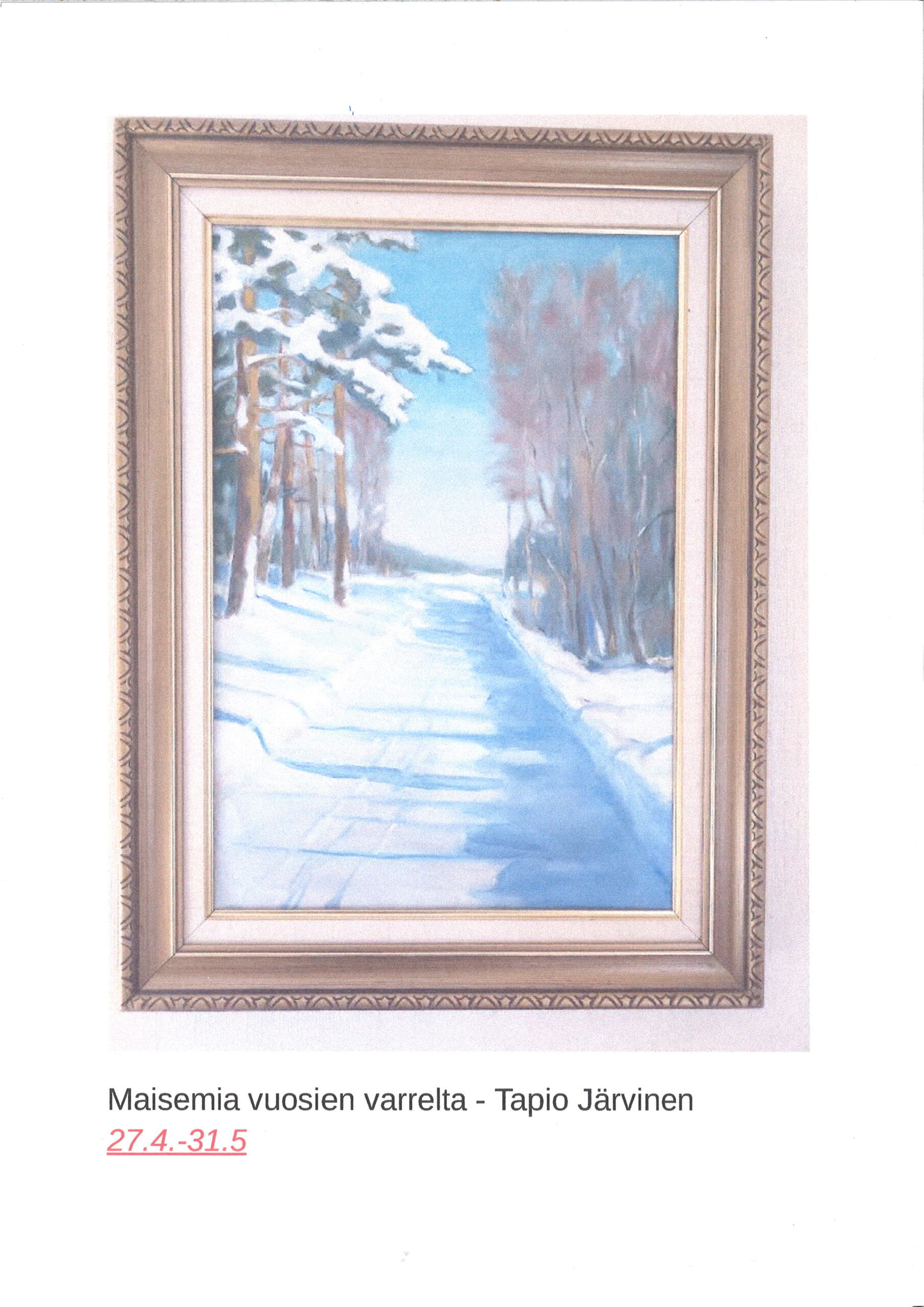 kuva maalauksesta, jossa on talvinen maisema