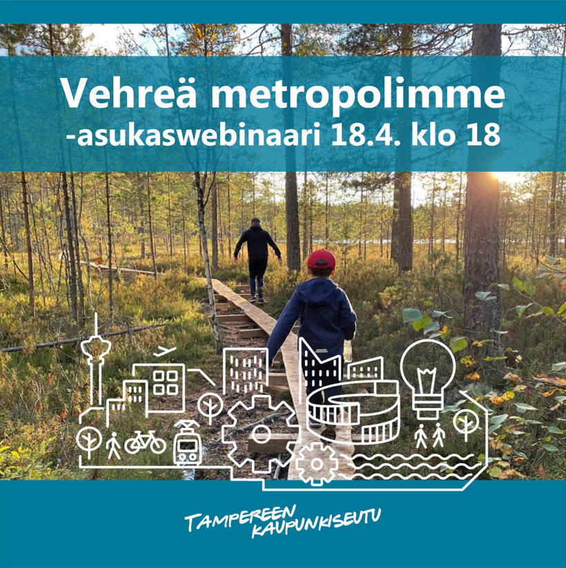Tampereen kaupunkiseudun rakennesuunnitelman karttaluonnoksia esitellään asukaswebinaarissa tiistaina 18.4.